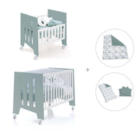 Culla 60x80 cm e lettino 60x120 cm (7in1) verde eucalipto · Omni Tre Eucalyptus