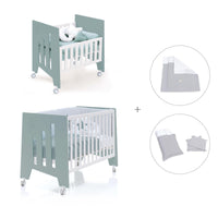 Culla 60x80 cm e lettino 60x120 cm (7in1) verde eucalipto · Omni Tre Eucalyptus