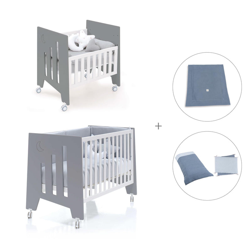 Culla 60x80 cm e lettino 60x120 cm (7in1) antracite · Omni Tre Antracita