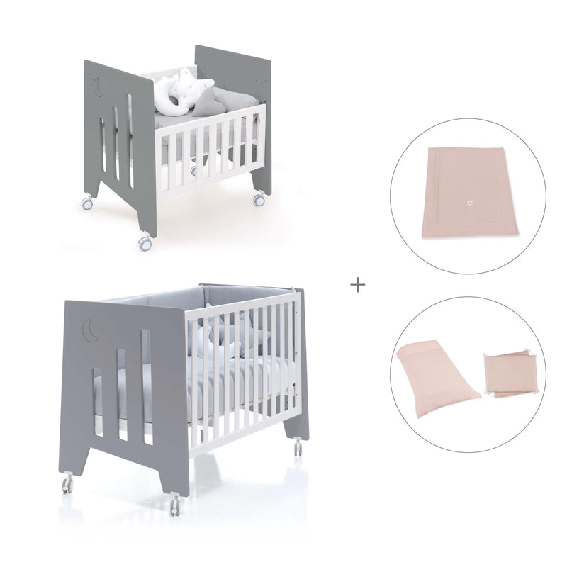 Culla 60x80 cm e lettino 60x120 cm (7in1) antracite · Omni Tre Antracita