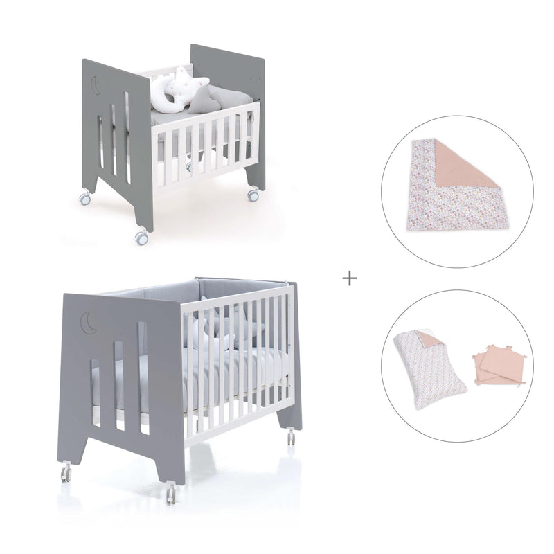 Culla 60x80 cm e lettino 60x120 cm (7in1) antracite · Omni Tre Antracita