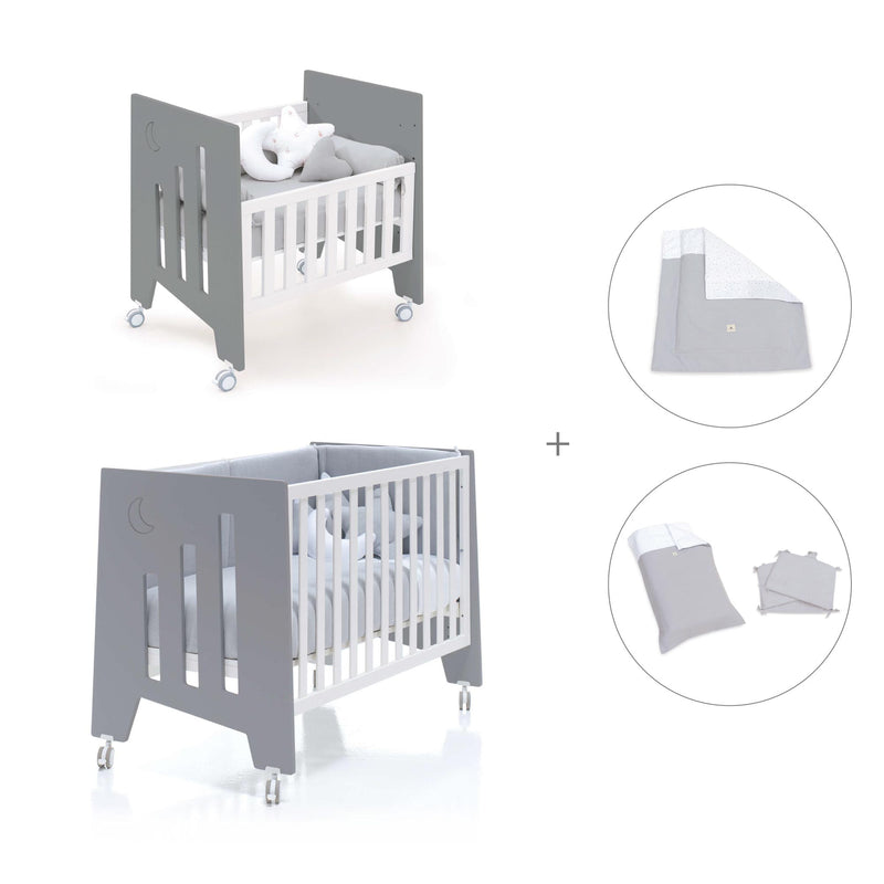 Culla 60x80 cm e lettino 60x120 cm (7in1) antracite · Omni Tre Antracita