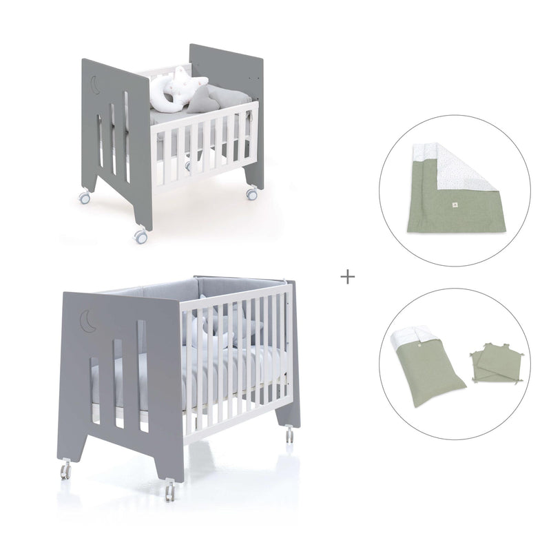 Culla 60x80 cm e lettino 60x120 cm (7in1) antracite · Omni Tre Antracita