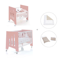 Culla 60x80 cm e lettino 60x120 cm (7in1) rosa · Omni Tre Quarzo