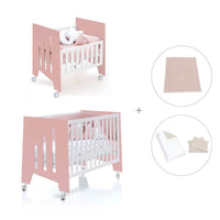 Culla 60x80 cm e lettino 60x120 cm (7in1) rosa · Omni Tre Quarzo