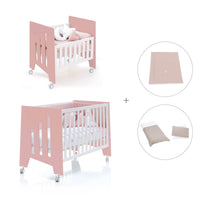 Culla 60x80 cm e lettino 60x120 cm (7in1) rosa · Omni Tre Quarzo