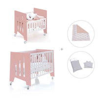 Culla 60x80 cm e lettino 60x120 cm (7in1) rosa · Omni Tre Quarzo
