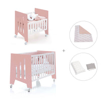 Culla 60x80 cm e lettino 60x120 cm (7in1) rosa · Omni Tre Quarzo