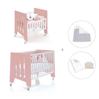 Culla 60x80 cm e lettino 60x120 cm (7in1) rosa · Omni Tre Quarzo