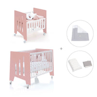 Culla 60x80 cm e lettino 60x120 cm (7in1) rosa · Omni Tre Quarzo
