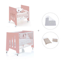 Culla 60x80 cm e lettino 60x120 cm (7in1) rosa · Omni Tre Quarzo