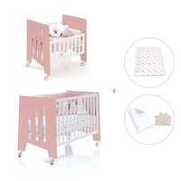 Culla 60x80 cm e lettino 60x120 cm (7in1) rosa · Omni Tre Quarzo