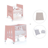 Culla 60x80 cm e lettino 60x120 cm (7in1) rosa · Omni Tre Quarzo