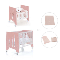 Culla 60x80 cm e lettino 60x120 cm (7in1) rosa · Omni Tre Quarzo