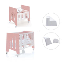 Culla 60x80 cm e lettino 60x120 cm (7in1) rosa · Omni Tre Quarzo