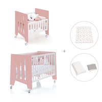 Culla 60x80 cm e lettino 60x120 cm (7in1) rosa · Omni Tre Quarzo