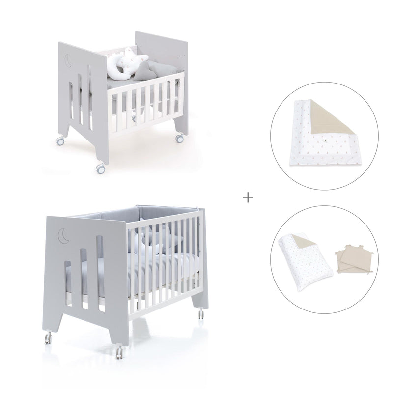 Culla 60x80 cm e lettino 60x120 cm (7in1) grigio · Omni Tre Grey