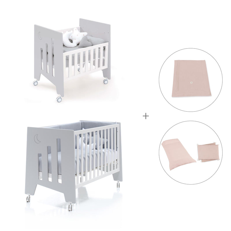 Culla 60x80 cm e lettino 60x120 cm (7in1) grigio · Omni Tre Grey