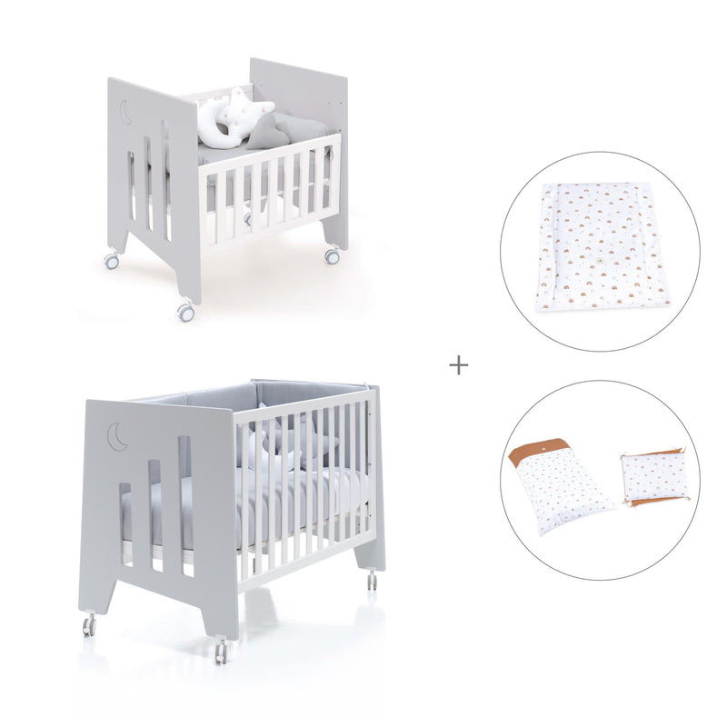 Culla 60x80 cm e lettino 60x120 cm (7in1) grigio · Omni Tre Grey