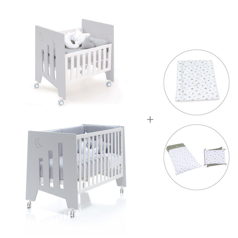 Culla 60x80 cm e lettino 60x120 cm (7in1) grigio · Omni Tre Grey