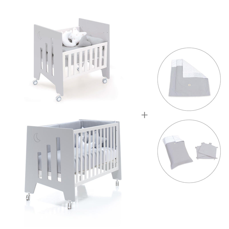 Culla 60x80 cm e lettino 60x120 cm (7in1) grigio · Omni Tre Grey
