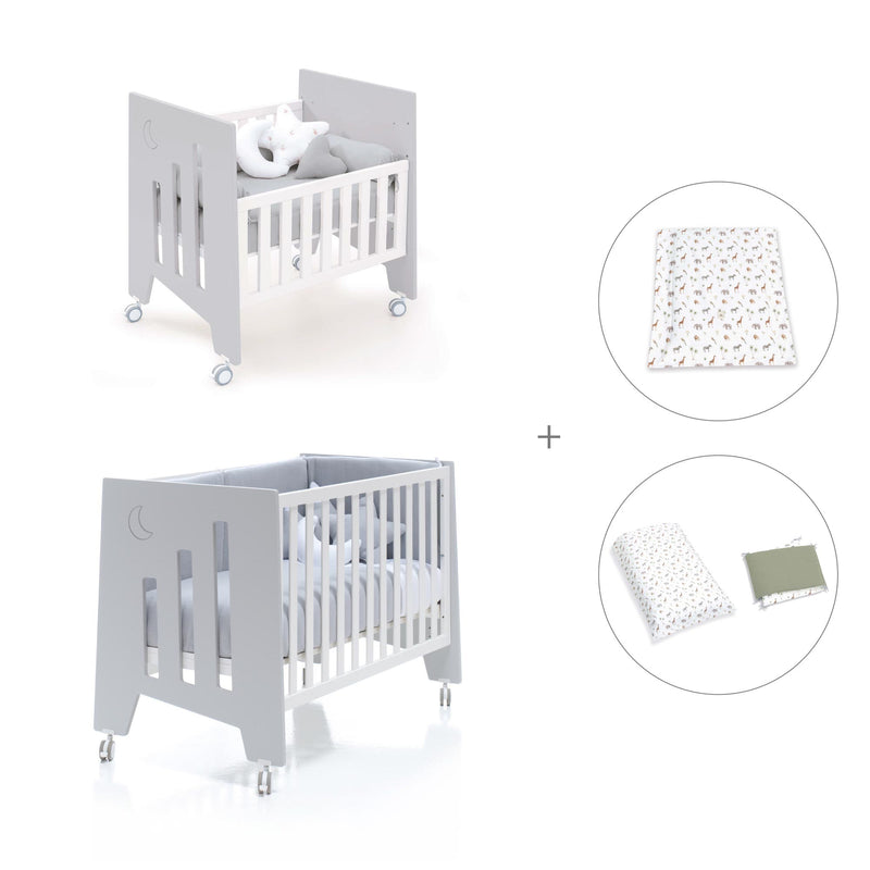 Culla 60x80 cm e lettino 60x120 cm (7in1) grigio · Omni Tre Grey