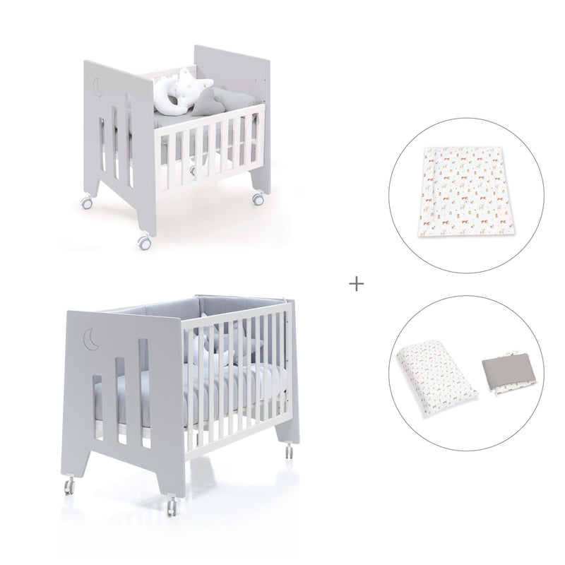 Culla 60x80 cm e lettino 60x120 cm (7in1) grigio · Omni Tre Grey