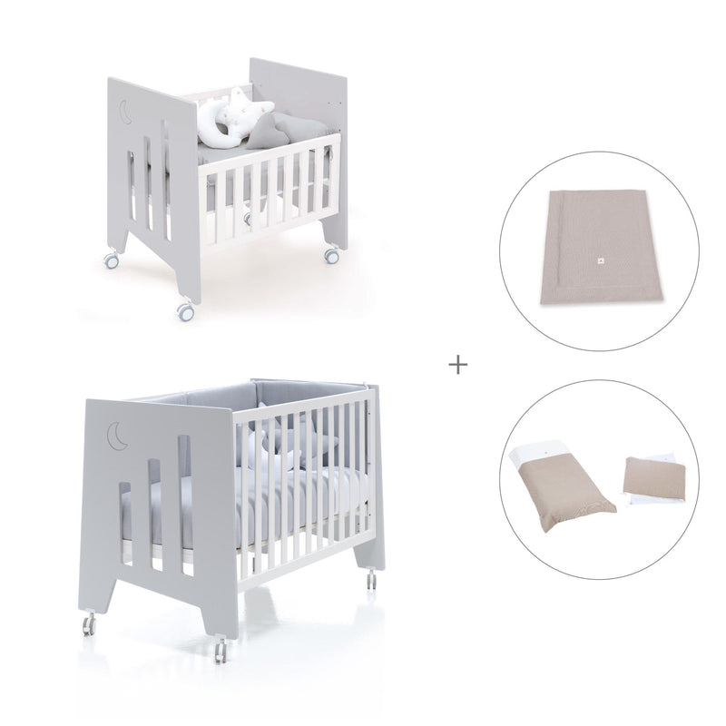 Culla 60x80 cm e lettino 60x120 cm (7in1) grigio · Omni Tre Grey