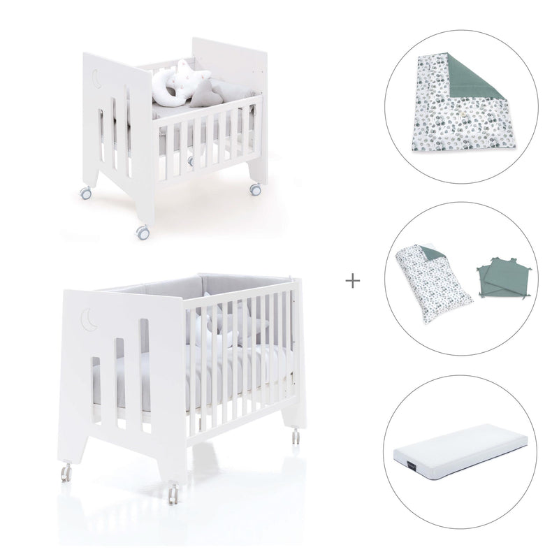 Culla 60x80 cm e lettino 60x120 cm (7in1) bianco · Omni Tre White