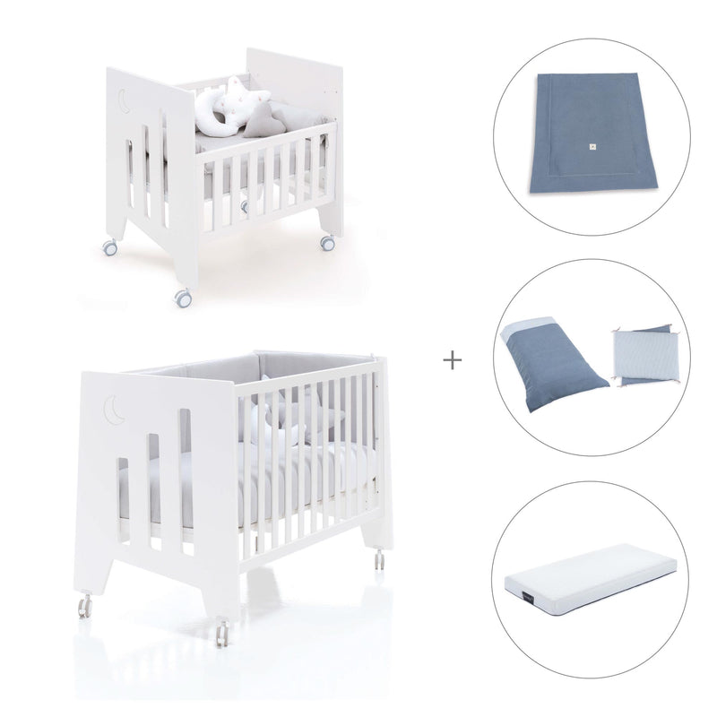 Culla 60x80 cm e lettino 60x120 cm (7in1) bianco · Omni Tre White