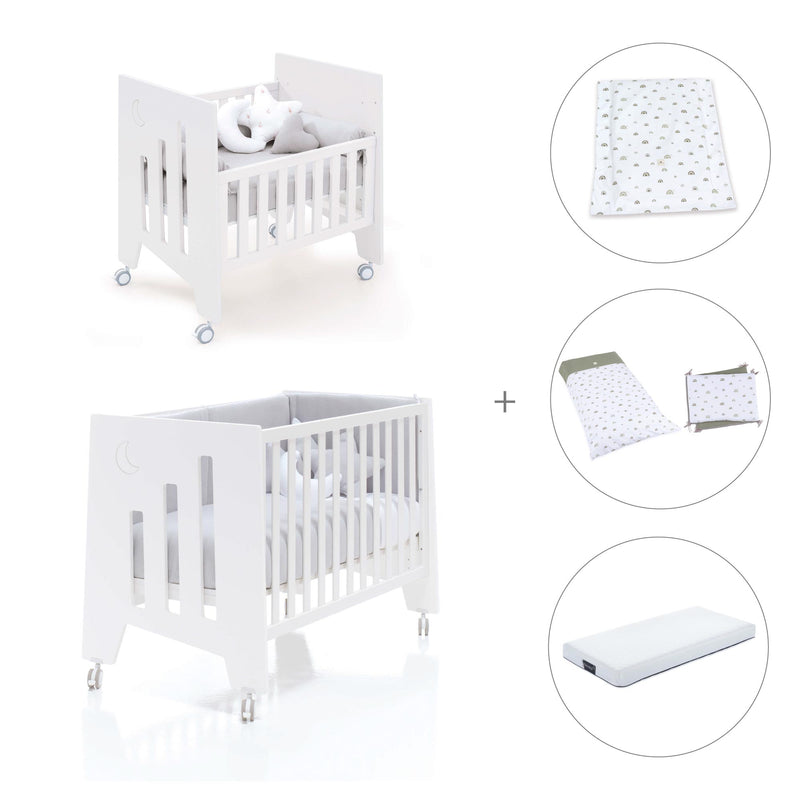 Culla 60x80 cm e lettino 60x120 cm (7in1) bianco · Omni Tre White