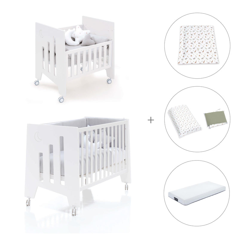 Culla 60x80 cm e lettino 60x120 cm (7in1) bianco · Omni Tre White