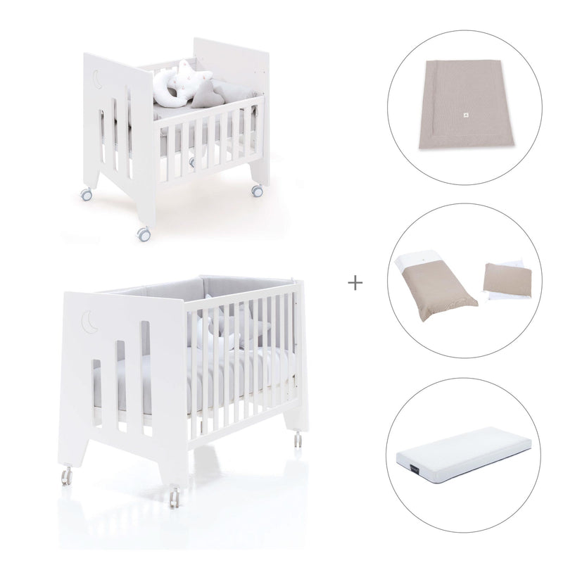 Culla 60x80 cm e lettino 60x120 cm (7in1) bianco · Omni Tre White