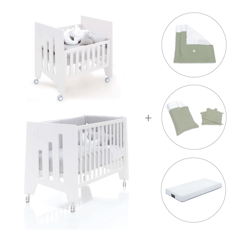 Culla 60x80 cm e lettino 60x120 cm (7in1) bianco · Omni Tre White