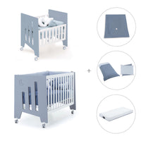 Culla 60x80 cm e lettino 60x120 cm (7in1) blu · Omni Tre Blu denim