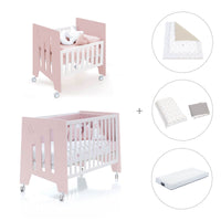 Culla 60x80 cm e lettino 60x120 cm (7in1) rosa chiaro · Omni Tre Flamingo