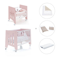 Culla 60x80 cm e lettino 60x120 cm (7in1) rosa chiaro · Omni Tre Flamingo