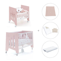 Culla 60x80 cm e lettino 60x120 cm (7in1) rosa chiaro · Omni Tre Flamingo