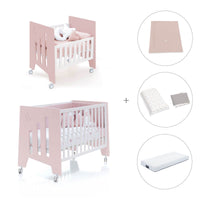 Culla 60x80 cm e lettino 60x120 cm (7in1) rosa chiaro · Omni Tre Flamingo
