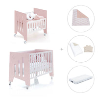 Culla 60x80 cm e lettino 60x120 cm (7in1) rosa chiaro · Omni Tre Flamingo