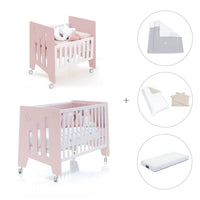 Culla 60x80 cm e lettino 60x120 cm (7in1) rosa chiaro · Omni Tre Flamingo