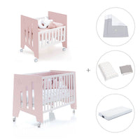 Culla 60x80 cm e lettino 60x120 cm (7in1) rosa chiaro · Omni Tre Flamingo