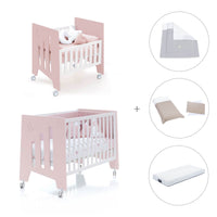 Culla 60x80 cm e lettino 60x120 cm (7in1) rosa chiaro · Omni Tre Flamingo