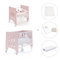 Culla 60x80 cm e lettino 60x120 cm (7in1) rosa chiaro · Omni Tre Flamingo