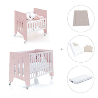 Culla 60x80 cm e lettino 60x120 cm (7in1) rosa chiaro · Omni Tre Flamingo