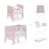 Culla 60x80 cm e lettino 60x120 cm (7in1) rosa chiaro · Omni Tre Flamingo