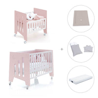 Culla 60x80 cm e lettino 60x120 cm (7in1) rosa chiaro · Omni Tre Flamingo