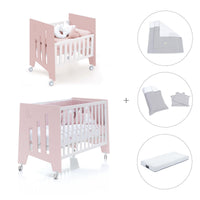 Culla 60x80 cm e lettino 60x120 cm (7in1) rosa chiaro · Omni Tre Flamingo