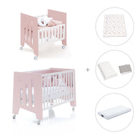 Culla 60x80 cm e lettino 60x120 cm (7in1) rosa chiaro · Omni Tre Flamingo