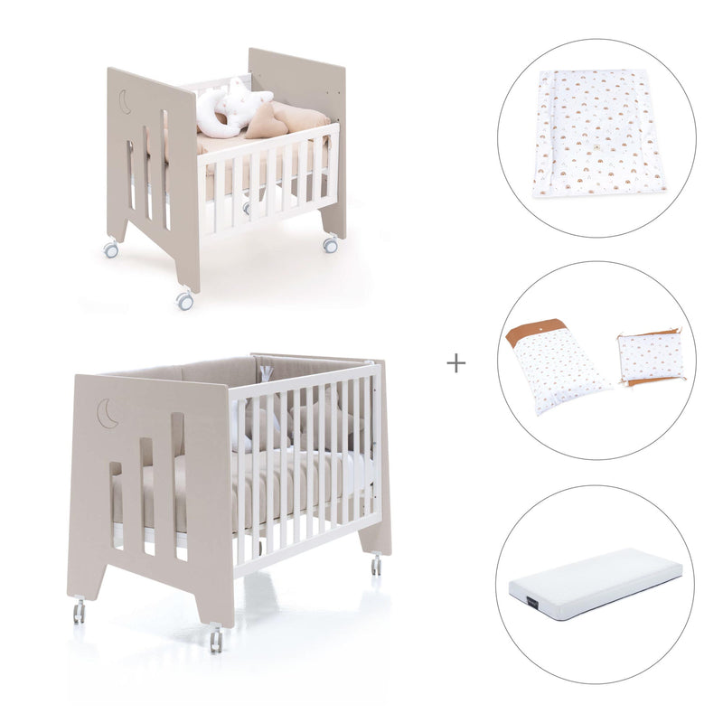 Culla 60x80 cm e lettino 60x120 cm (7in1) beige · Omni Tre Arena